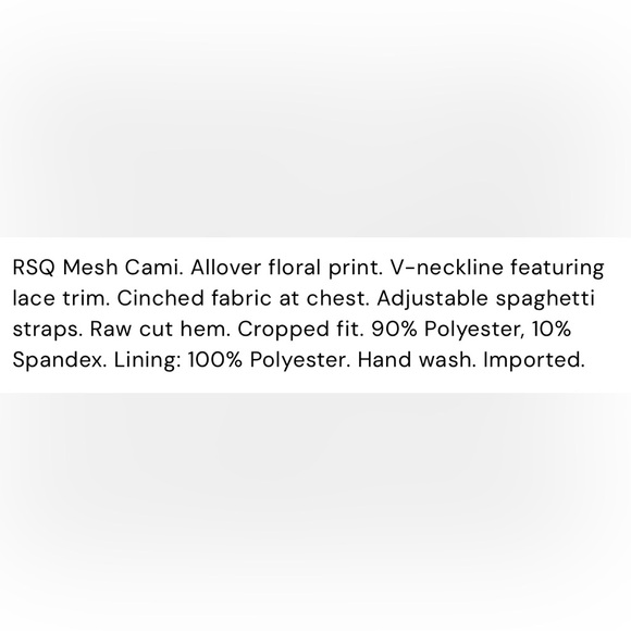 Mesh Floral Cami with V-neckline featuring lace trim - Picture 9 of 9